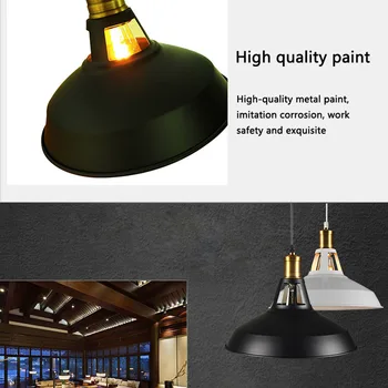 Industriale Epocă de fier Pandantiv lampă Dia 27cm Edison Bec LED Restaurant/Bar/Cafea/Pat Cameră Retro American de Fier Lampă de Pandantiv