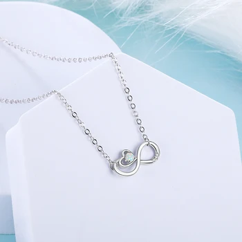Infinity Inimă Iubire de Argint 925 cu Opal Coliere Reglabile Bratari de Lanț pentru Femeile rochii de Mireasa Seturi de Bijuterii