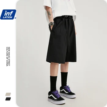 INFLAȚIA Mens Stil Simplu, pantaloni Scurți de Marfă În Culoare Pură Mens mai Scurte pantaloni Scurți Hip Hop Oameni de Compresie Pantaloni Cu Buzunar 3052S20