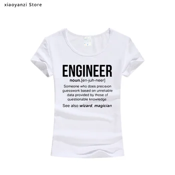 Inginer Tricou Inginer Tricou De Imprimare T-Shirt Din Bumbac Tricou Femei Fete De Moda Scurt-Maneca Tricou Drăguț