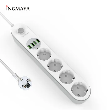 INGMAYA 4 Porturi USB Încărcător 3.4 4 Benzi Priza 2500W Val Proteja 6.6 Ft Cablu Pentru iPhone iPad Samsung Huawei Adaptor AC
