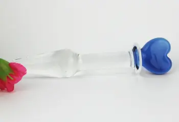 Inima albastru de Sticlă anal plug jucarii sexuale pentru femei lesbiene G SPOT uda Cristal MARE MARGELE GAY prostata stimularea anusului dop de FUND