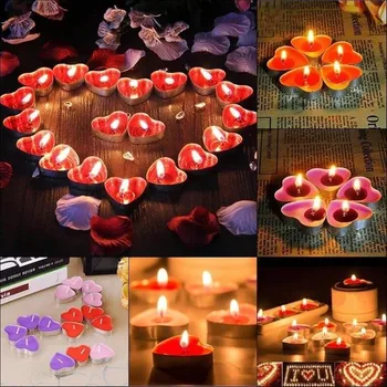 Inima Ceai Lumina Lumanarea 50 Buc Culoare Roșie petrecere Acasă Decor Decor Nunta Alb Cald Lumanare Romantic Decoratiuni