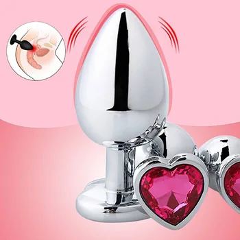 Inima în formă de metal anal plug Jucarii Sexuale Netedă din Oțel Inoxidabil Dop de Fund Coada de Bijuterii de Cristal Trainer Pentru Femei/Om Anal Dildo