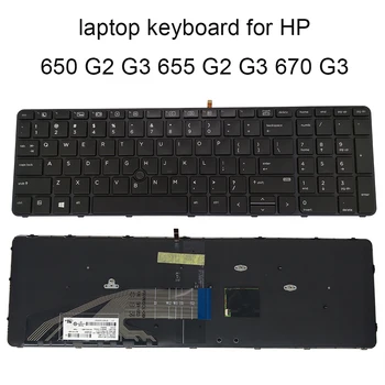 Inlocuire tastaturi 650 tastatura iluminata pentru HP Probook 650 655 470 G2 G3 G3 US English cadru negru pointer 841145 831023 AB1