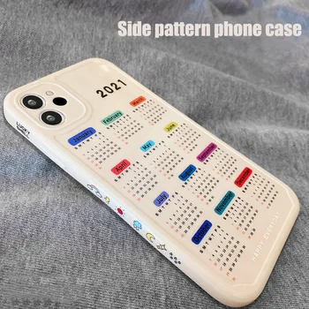 INS Moda 2021 Calendar Lucioasă Telefon Caz Pentru iphone 12 Mini 11 Pro Max XR X XS 7 8 Partea de Plus, model Moale gel de Siliciu Acoperi
