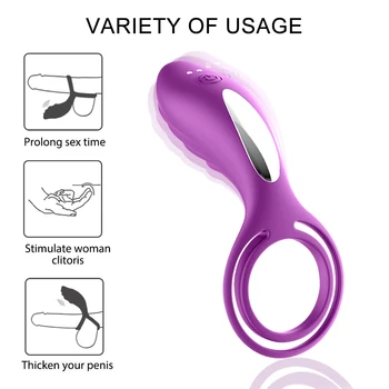 Intarziere Ejaculare Inel Vibrator pentru Barbati Vibratoare Penis Cock Masaj Inele Dubla Penetrare G Spot Stimulator pentru Femeie