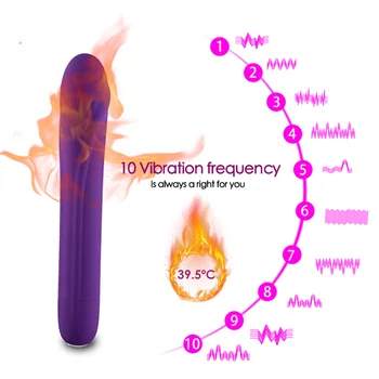 Inteligent de încălzire 10 Viteza de Vibrație Reîncărcabil USB G-spot AV Stick Vibrator Stimulator Clitoris Sex Produsului Jucarie Sexuala