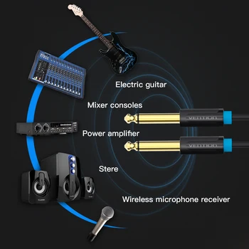 Intervenție Aux Cablu de Chitara Jack 6.5 6.5 mm 6,5 mm Cablu Audio de 6,35 mm Cablu Aux Stereo pentru Chitara Mixer Amplificator de cablu Difuzor