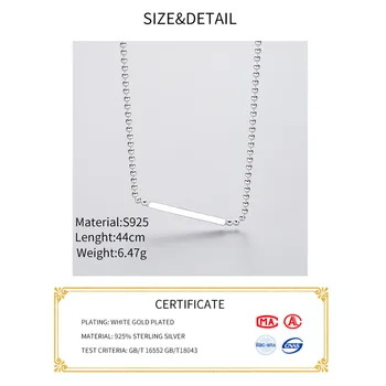 INZATT Minimalist Geometrice Stick Bar Cravată Colier Argint 925 Margele Lanț Moda Bijuterii Pentru Femei Accesorii