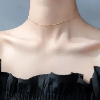 INZATT Real 925 Sterline de Argint Șirag de mărgele lanț Cravată Colier Pentru Femei de Moda de Petrecere Minimalist Bine de Bijuterii Accesorii Drăguț