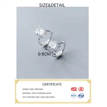 INZATT Real Argint 925 Geometrice Zircon Rotund Hoop Cercei Pentru Femei de Moda Bijuterii Fine Minimalist Dotari Cadou