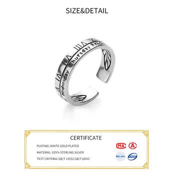INZATT Real Argint 925 Geometrie Inel Pentru Femei de Moda Petrecerea de Ziua Drăguț Bijuterii Fine Minimalist Accesorii Cadou