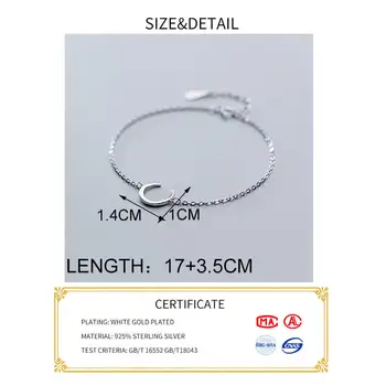 INZATT Real Argint 925 Minimalist MoonBracelet Pentru Femei de Moda de Petrecere Trendy Bijuterii Fine Lanț Accesorii Drăguț Cadou