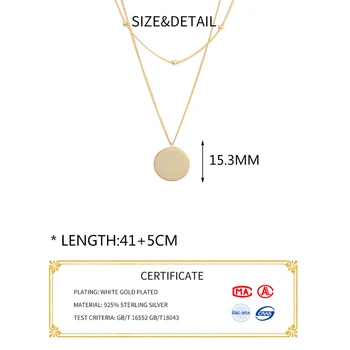 INZATT Real Argint 925 Minimalist Pandantiv Cravată Colier Pentru Femei de Moda de Petrecere Bijuterii Fine 2019 Accesorii Cadou