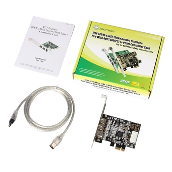 IOCREST PCI Express 3 Port Firewire 1394B & 1394A PCIe 1.1 x1 Card TI XIO2213B Chipset