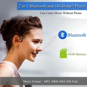 IPX68 rezistent la apa de Înot Conducție Osoasă K3 16GB Mp3 Player Bluetooth 2in1 Cască de Funcționare Fitness Sport de Vara Cască de Înot