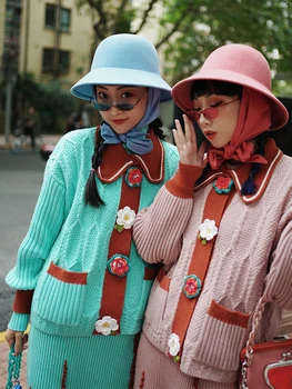 IRINAK001 Toamna Iarna 2020 Colectare de Epocă Pulover Tricotate Femei