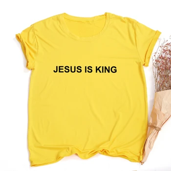Isus Este Rege Scrisoare de Imprimare Femei T-shirt Credința Creștină Sper Dragoste Harajuku Tricouri Religie Topuri Teuri Streetwear Ropa Mujer