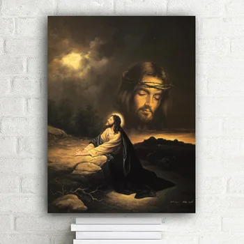 Isus în Ghetsimani Portret Pictura in Ulei pe Panza, Postere si Printuri Scandinave Creștin Arta de Perete de Imagine pentru Camera de zi