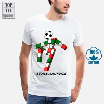 Italia 90 Fotbalist Mascota Italia Tumblr Fotbal Mens Retro 2 T Shirt