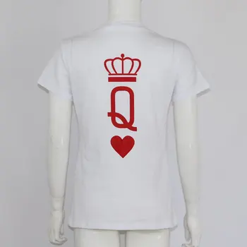 Iubitor de vară Teuri de Poker Grafic Regele și Regina Tumblr Amuzant Streetwear Tricou Femei Cuplu T-shirt Îmbrăcăminte