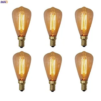 IWHD Edison Bec Lampa E14 220V 40W Decor Acasă Bombillas Epocă Bec Retro Lampă cu Incandescență C35 T45 ST48