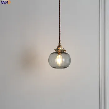 IWHD Nordic Minge de Sticlă Pandantiv Lampă cu LED-uri Dormitor Sufragerie Living Cupru Agățat Lumini Casa de Iluminat Interior Lamparas Lampadare