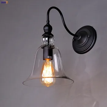 IWHD Sticlă Pod Antic de Perete de Epocă Lampa de Dormitor, Living cu Scara Edison Retro Industrial Lumini de Perete Corpuri de Wandlamp LED