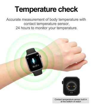 IWO U78 PLus Bluetooth 5.0 Suna Ceasul Inteligent Temperatura Corpului Heart Rate Monitor Somn Watherproof Smartwatch pentru Android Ios