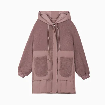 Jacheta de iarna 2020 Moda Parka Plus Dimensiune Mozaic Jos Bumbac, îmbrăcăminte exterioară pentru Femei cu Gluga Cald Îngroșa haina Casual Topuri de Femei