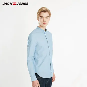 JackJones Barbati din Bumbac Basic Slim Fit Țesute Stand-up Guler cu mâneci Lungi Tricou| 219105573