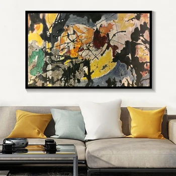 Jackson Pollock Abstract Ulei Panza Pictura de Culoare Modern, Postere si Printuri de Arta de Perete Poza pentru Living Decorul Camerei Cuadros