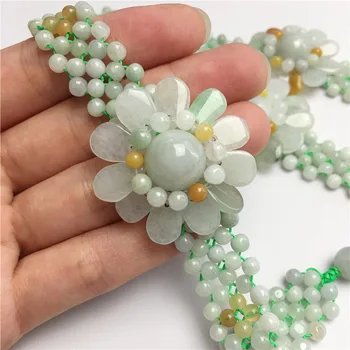 Jadeit de Floarea-soarelui Brățară Naturale Pure Bunuri Tri-colorate Bile de Jad Împletite Handstring Bijuterii