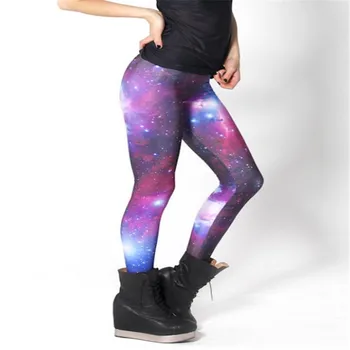 Jambiere CALD! SEXY! Femeile Galaxy Violet Spațiu Jambiere Tipărite Pantaloni Lapte Jambiere sexy legging Plus Dimensiune S-4XL