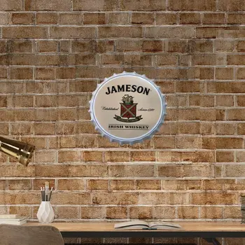 Jameson Decorative De Sticla Cu Capace De Tablă De Metal Semne Cafe Bar Bere Decor Plat 13.8