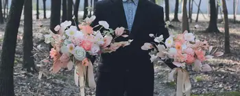 JaneVini 2020 Elegant De Nunta Roz De Mireasa Cu Flori De Vară Mătase Artificială A Crescut De Onoare Mână Buchet Buchet De Mireasa Accesorii