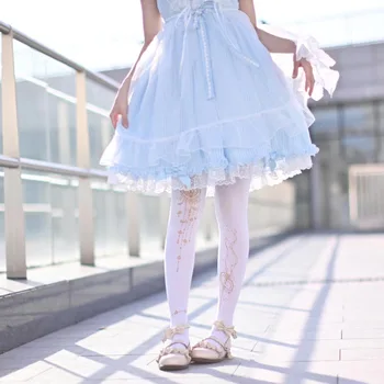 Japonez Stil Preppy Aurire a Crescut de Model Legging kawaii Lolita Fete Cosplay Cald Chilot Florale Ciorapi de Mătase Nou Jambiere