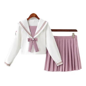 Japoneze JK Costum Kawaii Uniformă Școlară pentru Femei Elev de Liceu Fete de Costume Cosplay Bluza Plisata Fusta cu Papion