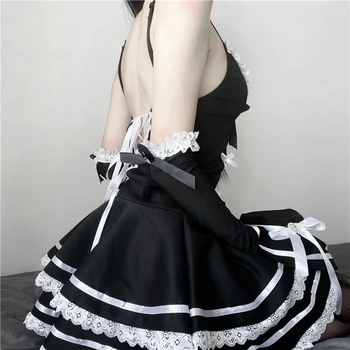 Japoneze Lenjerie Sexy Fată Școală Zână Fusta Gothic Lolita Cămașă De Noapte Pentru Femei Kawaii Îmbrăcăminte Loli Fusta Servitoare Drăguț Rochie