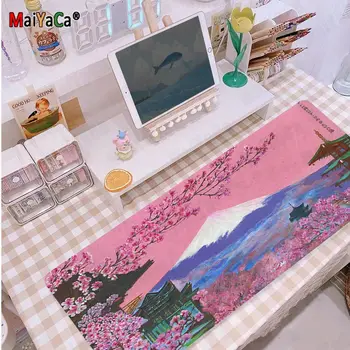 Japoneze pink cherry blossom stil Vintage Mouse Pad Valul de Mari Dimensiuni Joc de mare de Marginea de Blocare Viteza Versiune de Joc Pad Tastatură