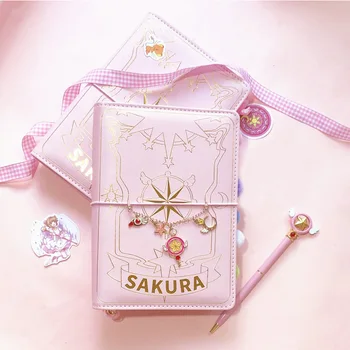 Japoneze Sakura volante Jurnal Notebook Kawaii Jurnal de Călătorie Manual Spirala A6 Planificator de zi cu Zi Organizator Glonț Jurnal Roz