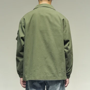 Japoneze Streetwear Armata Verde Plus Dimensiune Sacou de Munca Barbati Haine 5XL Harajuku Haină de Moda coreeană Militare Casual, haine de Lucru