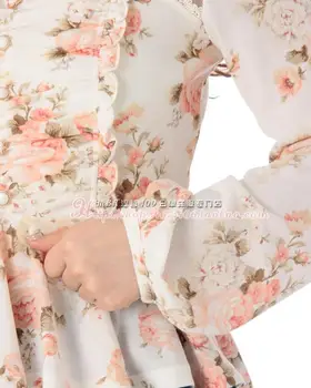 Japonezii l*z lisa floare de imprimare de tricotat cu ochiuri hemline tricou