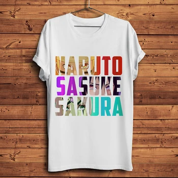 Japonia anime NARUTO SASUKE SAKURA amuzant tricou barbati 2019 vara nou alb casual homme manga rece t-shirt