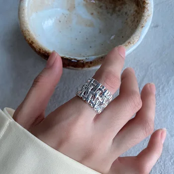 Japonia argint 925 bambus țesute inel exagerat de bijuterii inel de sex feminin minimalist feminin design-uri on-line celebritate inel