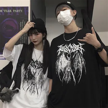 Japonia Nouă Băieți Harajuku tricouri Femei Moda tricou Kpop Misto de Noi hip-hop, punk se Răcească streetwear teu Negru Vrac Tricou