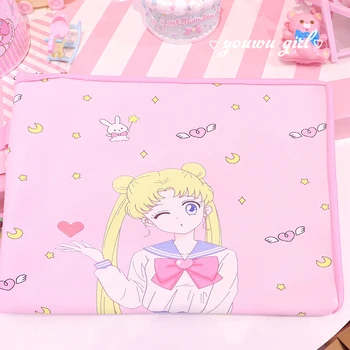 Japonia Sailor Moon Papetărie Drăguț Animal A4 Fișier Piele Pu Titularul Pungă Kawaii Ducoment Pungi de birou Material de Rechizite școlare