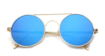 JASPEER 8 Culori Orbitor Oglinda Rotund Steampunk ochelari de Soare Femei Bărbați Aur/Argint Cadru Metalic Vintage de Conducere Ochelari Ochelari de protecție