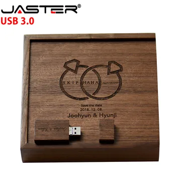 JASTER album foto din lemn USB 3.0 flash drive pendrive 4GB, 32GB, 64GB, 128GB U disc fotografie cadou 2 in 1 interfață gratuit LOGO-ul